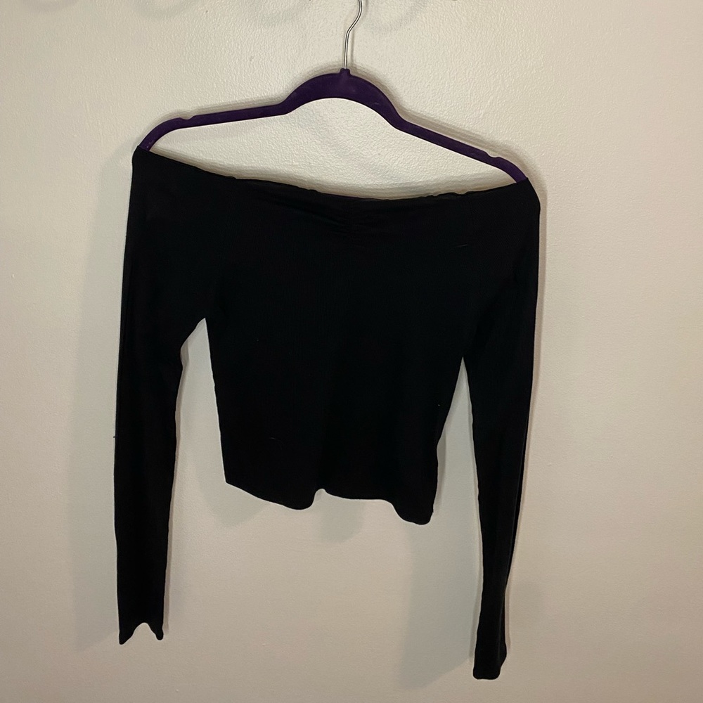 Black off the shoulder long sleeve